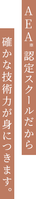 AEA認定スクールだから、確かな技術力が身につきます。